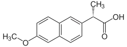 Strukturformel von Naproxen