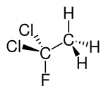 Keilstrichformel von 1,1-Dichlor-1-fluorethan