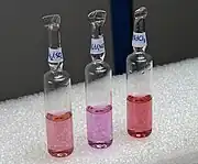 Neodym(III)-sulfat, -nitrat und -chlorid in Lösung