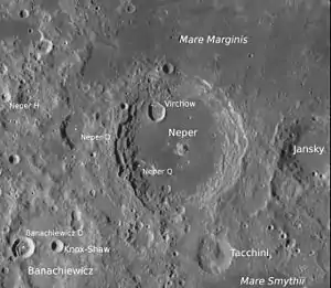 Virchow, Neper und Umgebung (LROC-WAC)