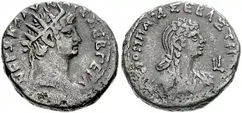 Tetradrachme mit Nero und Poppaea