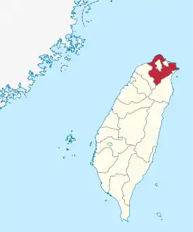 Karte von Taiwan, Position von Neu-Taipeh hervorgehoben