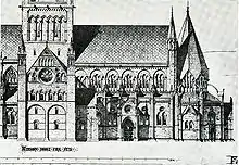 Zeichnung von Christian Christie zur Restaurierung des Nidarosdomes.