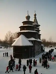 St.-Nikolaus-Kirche aus dem Jahr 1757 aus dem Dorf Wysokij Ostrow, Okulowski rajon