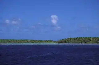 Nikumaroro von See aus gesehen