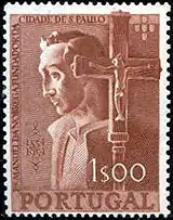 Manuel da Nóbrega auf einer portugiesischen Briefmarke