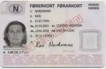 Norway driving licence front (2022)