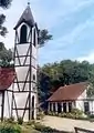 Nachgestellte Fachwerkkirche im Museumsdorf