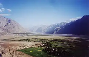 Blick vom Diskit gompa auf das Nubra-Tal