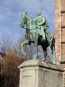 Kaiser Wilhelm I. zu Pferde auf dem Egidienplatz in Nürnberg (14. November 1905)