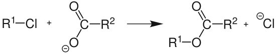 Reaktion von Alkylchloriden mit Carbonsäuren