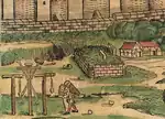 Richtstätte vor den Mauern von Nürnberg (Bildausschnitt aus der Schedelschen Weltchronik 1493)