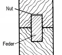 Zwei Nuten und eine Feder