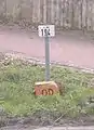 alter OD-Stein mit Kilometerschild an der L202 (früher B61) in Sulingen