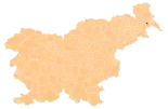 Karte von Slowenien, Position von Občina Odranci hervorgehoben