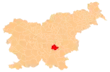 Karte von Slowenien, Position von Občina Trebnje hervorgehoben