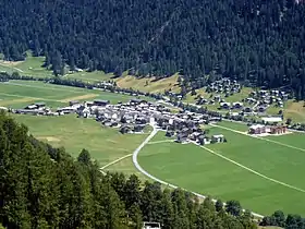 Obergesteln vom Gommer Höhenweg gesehen