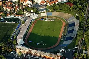 Blick auf das Omladinski stadion