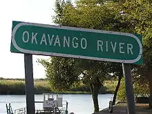 Schild am Okavango­unterlauf