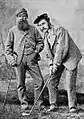 Die Golfer Old Tom Morris und Young Tom Morris im Tweedanzug