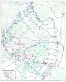 Verlauf der Operation Undertone vom 12. bis 21. März 1945.