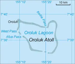 Karte des Oroluk-Atolls