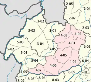 Karte der Distrikte von Oudomxay