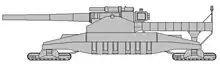 Entwurf der deutschen Selbstfahrlafette P-1500 Monster (Projekt 1943 eingestellt)