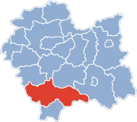 Lage des Powiat in Kleinpolen