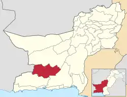 Karte von Pakistan, Position von Distrikt Panjgur hervorgehoben