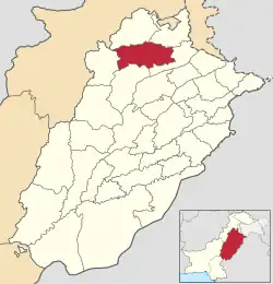 Karte von Pakistan, Position von Distrikt Chakwal hervorgehoben