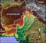 Topographische Karte Pakistans