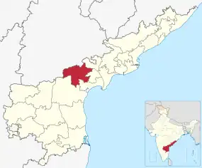 Positionskarte des Distrikts Palnadu