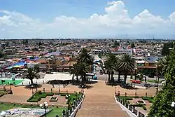 Blick auf den Ort Metepec