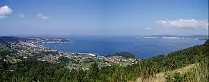 Blick auf die Ría de Pontevedra von Südosten