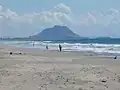 Mount Maunganui von Papamoa Beach aus gesehen