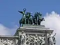 Quadriga auf dem österreichischen Parlament in Wien