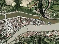 Ilz, Donau und Inn(von oben (= Nord) nach unten)in Passau