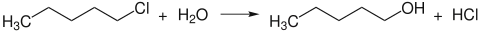 Herstellung von 1-Pentanol durch Hydrolyse von 1-Chlorpentan