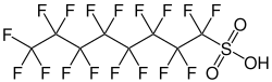 Strukturformel der Perfluoroctansulfonsäure