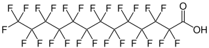 Strukturformel von Perfluortridecansäure