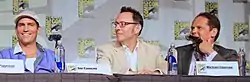 Jim Caviezel, Michael Emerson und Kevin Chapman am Person of Interest Panel an derSan Diego Comic Con im Jahre 2014.