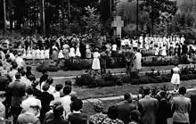 Einweihungsfeier des "Ehrenfriedhof Pfaffenheck" am 20. November 1957.