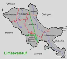 Der Limesverlauf in Pfedelbach