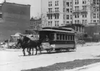 Pferdebahn in New York, um 1895