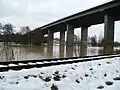 Hochwasser 2011 an der Autobahnbrücke