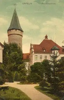 Mit ehemaligen Schloss und Garten um 1910