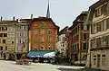 Bieler Altstadt: Burgplatz mit Gerechtigkeitsbrunnen