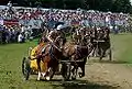 Reenactment eines Biga-Wagenrennens