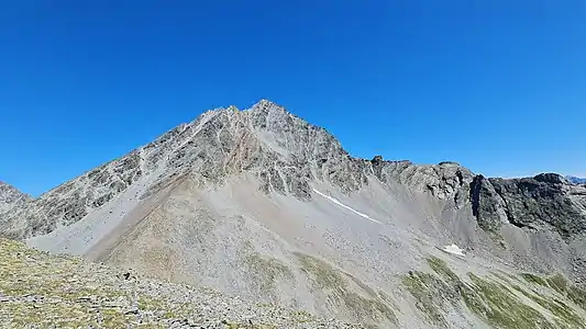 Sicht vom Piz Glims zum Piz Linard und Linard Pitschen (rechts)